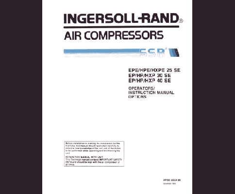 Ingersoll Rand SSR Air Compressor Manual