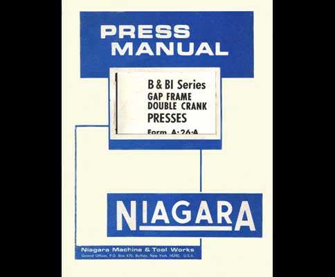 Niagara B And B1 Gap Frame Press Manual