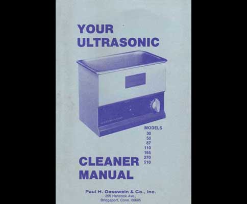 Gesswein Your Ultrasonic Cleaner Manual