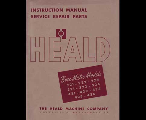 Heald Bore-Matic Parts Service and Operator's Manual