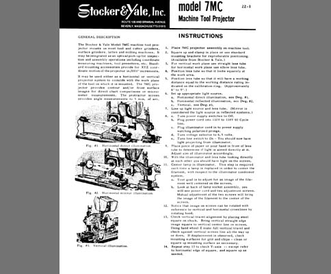 Stocker & Yale Model 7MC Projector Instruction Manual