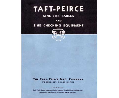 Taft Peirce Sine Bar Tables Manual