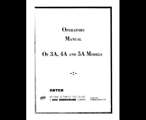 Carlton 3A 4A & 5A Radial Drill Operators Manual