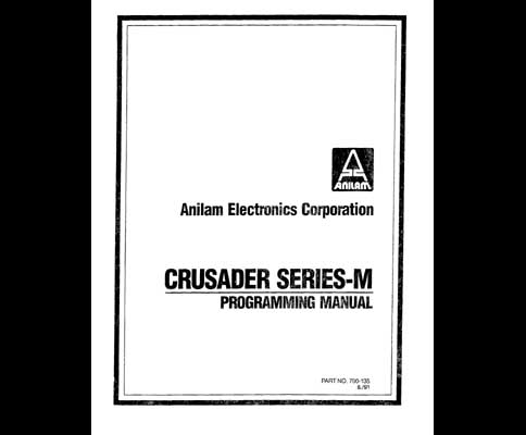 Anilam Crusader Series M CNC Programming Manual
