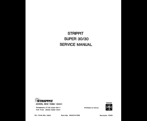Strippit 30/30 Hole Punching Machine Service Manual