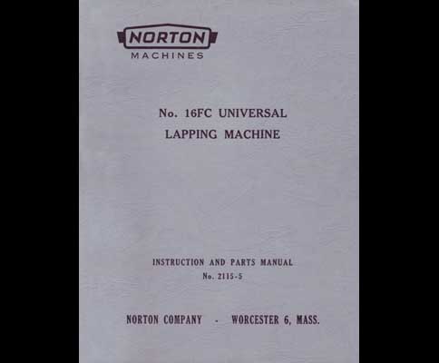Norton 16FC Universal Lapping Machine Manual