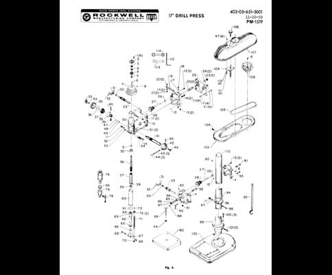 Rockwell 17 Inch Drill Press Parts Manual