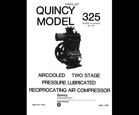 Quincy Model 325 Air Compressor Parts Manual