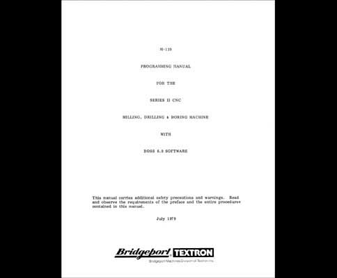 Bridgeport Series II Boss 6 Programming Manual