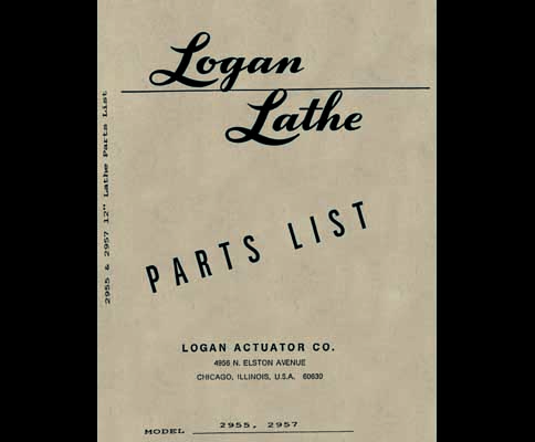 Logan 2955 and 2957 12 Inch Lathe Parts Manual
