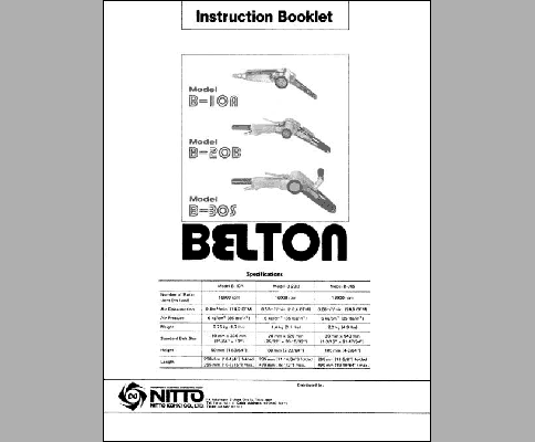 Belton B-10A B-20B B-30S Instruction & Parts Manual