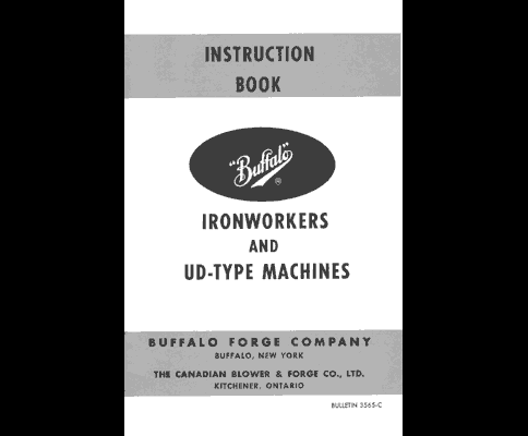 Buffalo Ironworker and UD-Type Machines Manual
