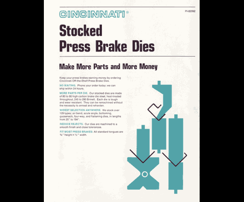 Cincinnati Stocked Press Brake Dies