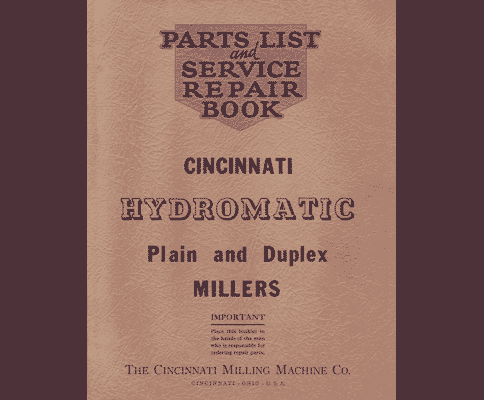 Cincinnati Hydromatic Plain and Duplex Miller Manual