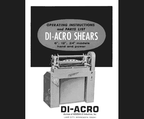 Diacro 6, 12 & 24 Hand & Power Shear Manual