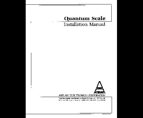 Anilam DRO Quantum Scale Installation Manual